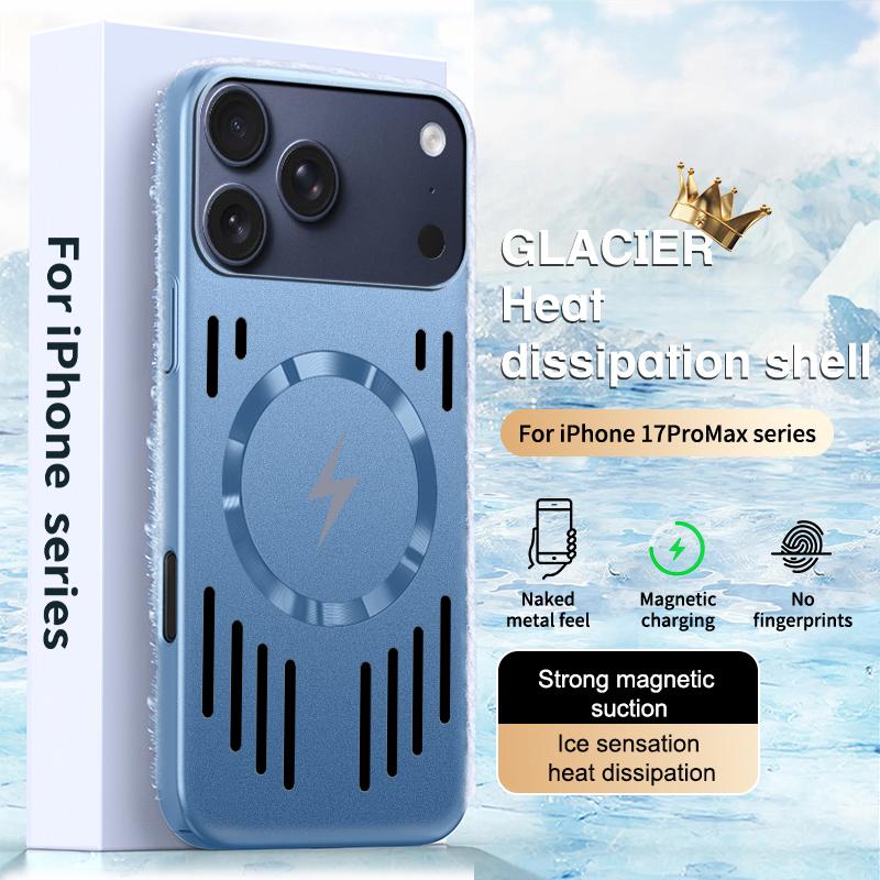 Для Magsafe Термоотводящий Чехол для Телефона для IPhone 17 Air 16 15 14 13 12 Pro Max Магнитная Беспроводная Зарядка Жесткий Ударопрочный Чехол