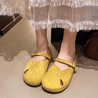 Полые темпераментные Баотоу крутые полушлепанцы женские летние 2025 новый летний ленивый китайский камелия мюли