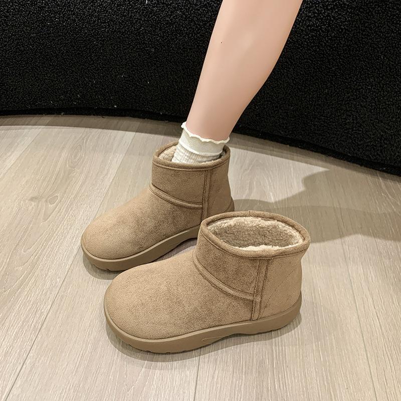 Женские зимние теплые ботинки большого размера на мягкой подошве с увеличением высоты, с мехом, противоскользящие, для снега, плюшевая подкладка, ботильоны, спортивные хлопковые ботинки для улицы