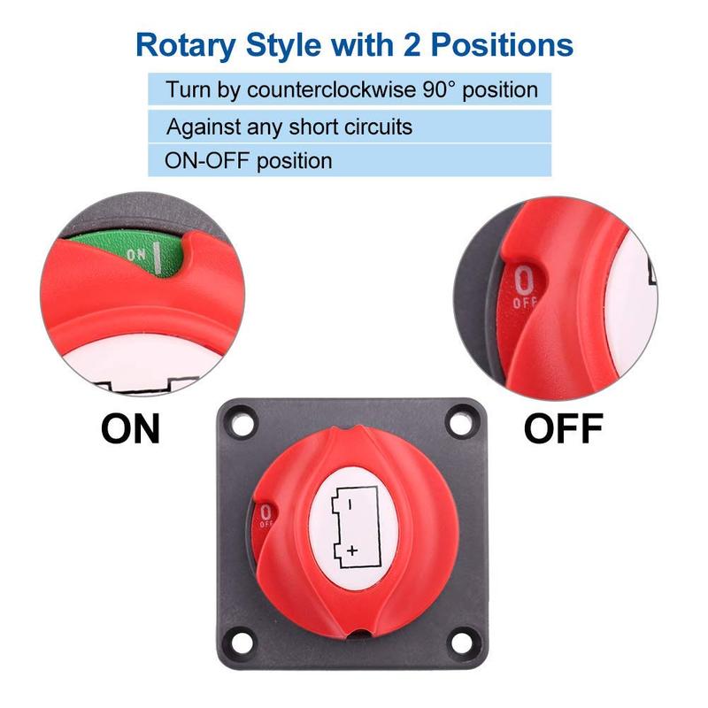 12V-48V Battery Cut Shut Off Switch Heavy Duty Battery Isolator Switch, 275/1250 Amps for Marine Boat RV ATV UTV Vehicles