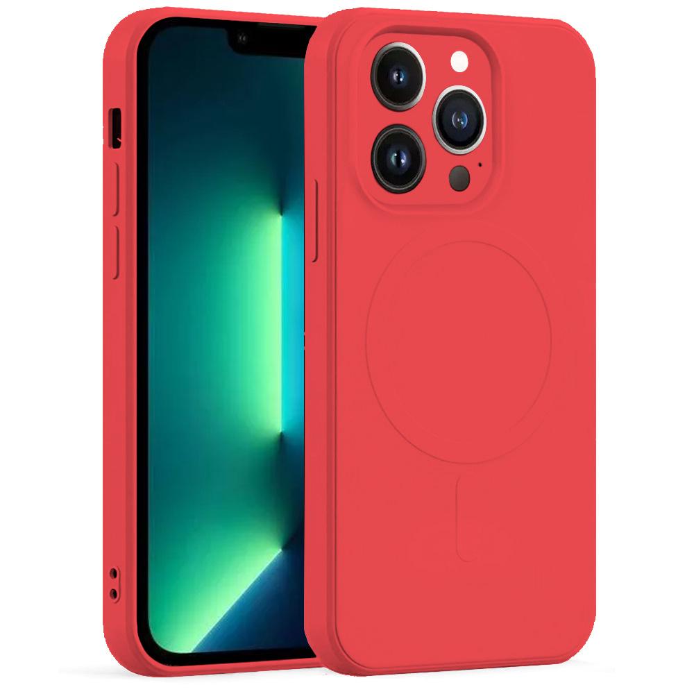 Silicone Mag Cover case for iPhone 12 Pro Max, Red