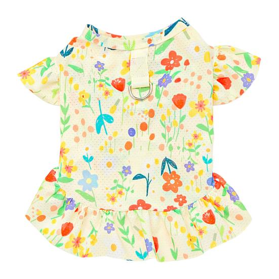 Cherry/Flower Printed Dog Dress Summer Pet Princess Skirt for Small Medium Girl Dogs Cats Cute Pet Apparel for Birthday Party