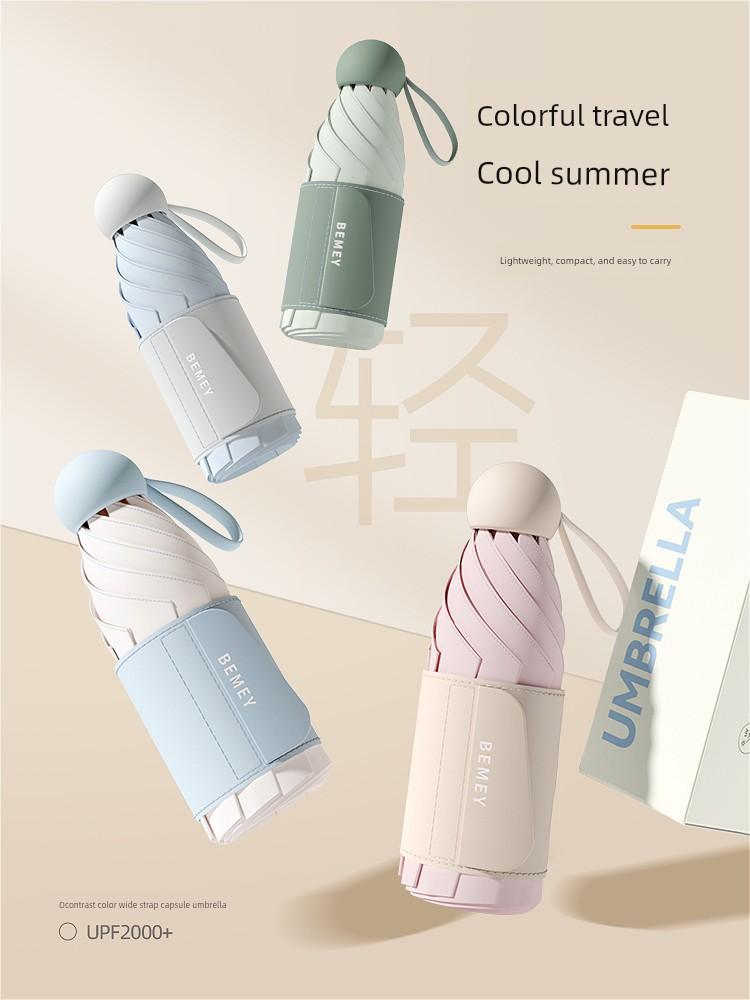 Sunshade Automatic Umbrella Extra Large Thickened Reinforced Sun Protection, Rain and Rain Dual-Use Female Small Foldable for Students to Go to School