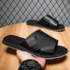 Fashion Italian Sandals Casual Leather Minimalist Shoes Classic Summer Men Soft Bottom Walking Slippers Lightweight Flat Designer Shoes