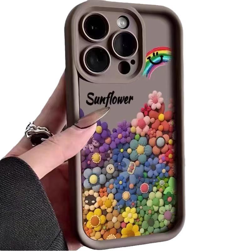 Европейский и американский цветной подсолнух для чехла мобильного телефона iphone17pro apple 15/14/13 promax новый 16e