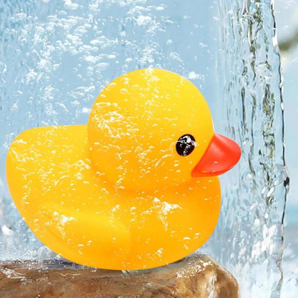 5Pcs Cute Duck Swimming Water Toys For Children Soft Rubber Float Squeeze Sound Squeaky Bathing Toy For Baby Bath Toys