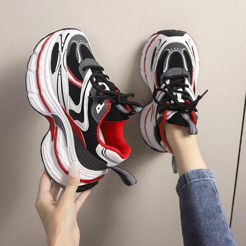 Модная женская спортивная обувь на толстой подошве со шнуровкой, разноцветная женская обувь, мужская, увеличивающая рост на 6 см, повседневная спортивная обувь