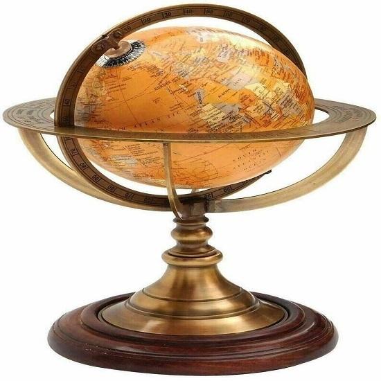 30,48 см старинный латунный глобус карта мира морской декор стола астролябия армиллярная сфера