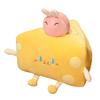 Cute Cat Hamster Rabbit Sleeping Accompany Decorative Cartoon Cheese Doll Plush Toy Ornament Kids Birthday Gift Pillow