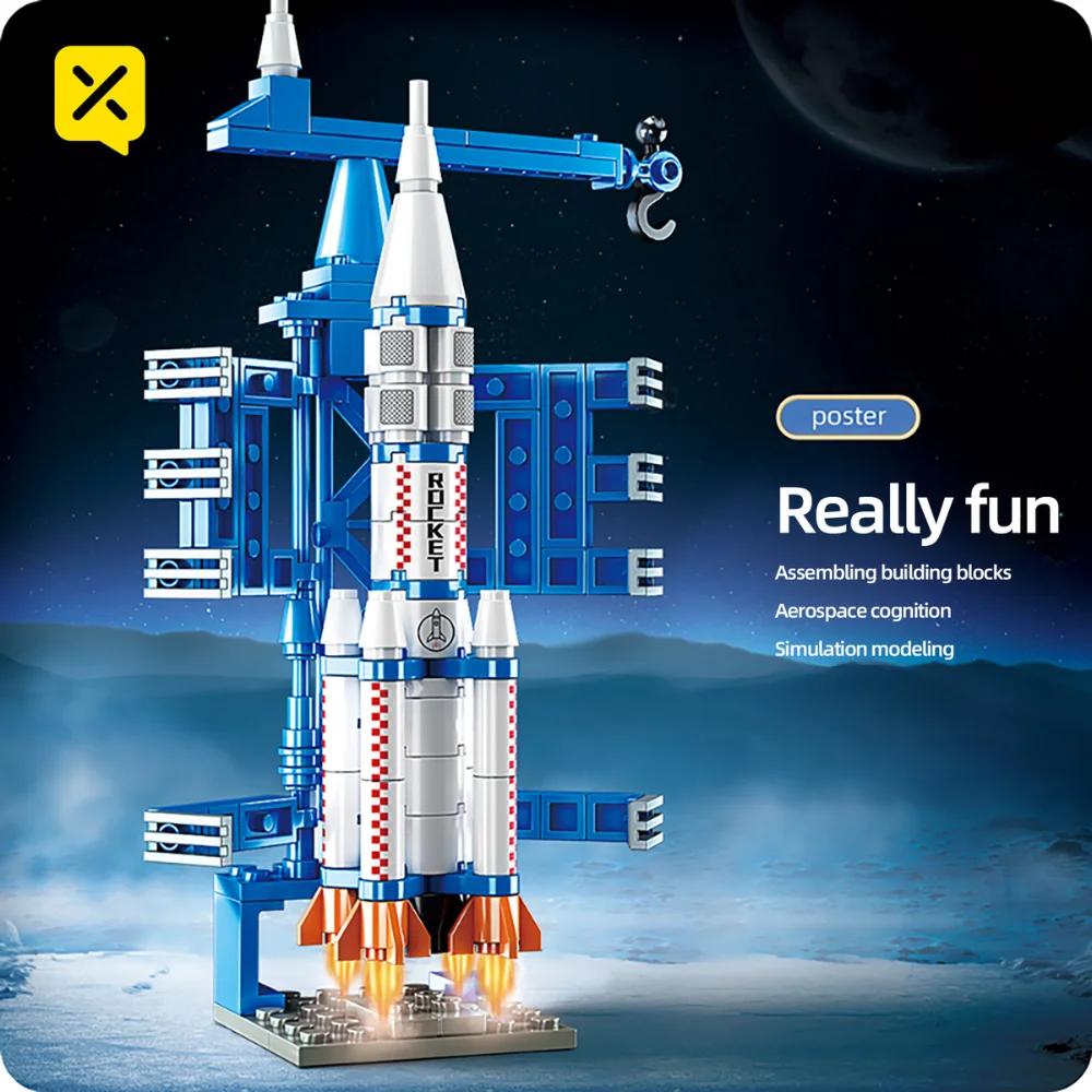 TOYLINX 133 детали Космическая ракета Конструктор STEM Игрушка Подвижный Запуск Набор для сборки Подарок для детей Мальчиков Девочек