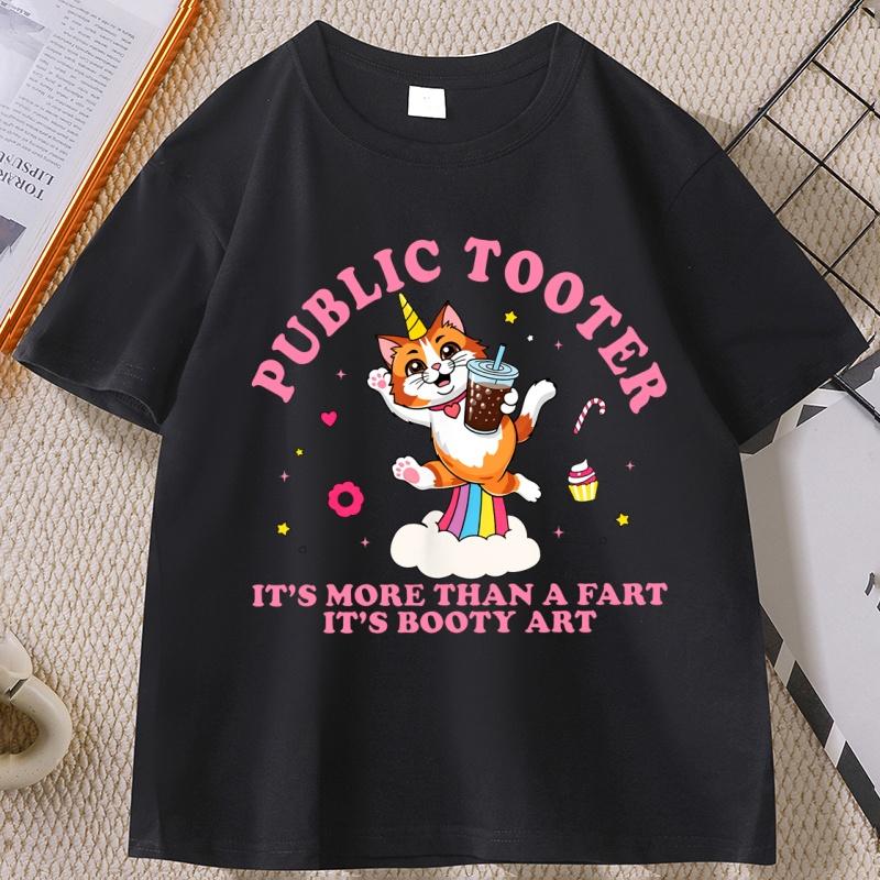 Public Tooter T Shirt for Men Women Funny Cotton Short Sleeve T-shirts Inappropriate 90s Retro Fart Tshirt Printed T Shirts Tops