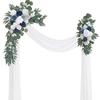 Artificial Arch Curtain Gauze Chiffon Simulation Flower Three-Piece Wedding Party Decoration Supply