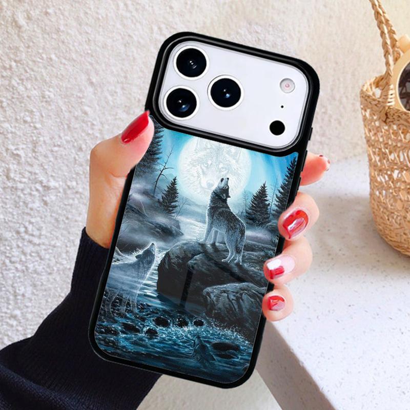 Чехол для телефона с рисунком волка для iPhone 17 Air 16 15 14 13 12 11 Pro Max Plus