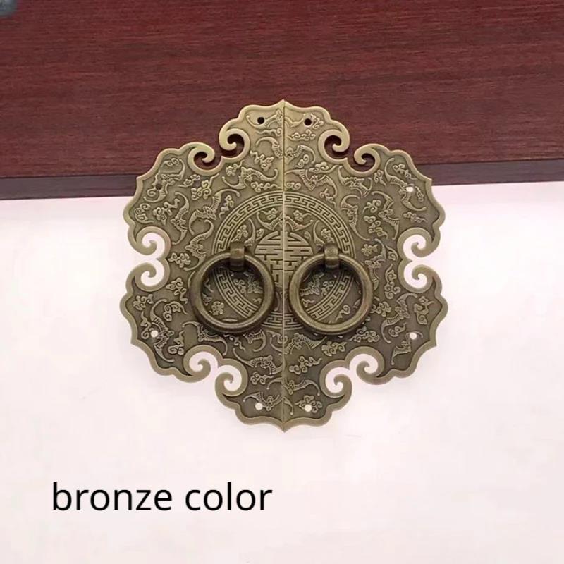 Chinese Antique Thickened Brass Cabinet Handle Furniture Accessories Shoe Cabinet Wardrobe Door Retro Handle Home Decoration