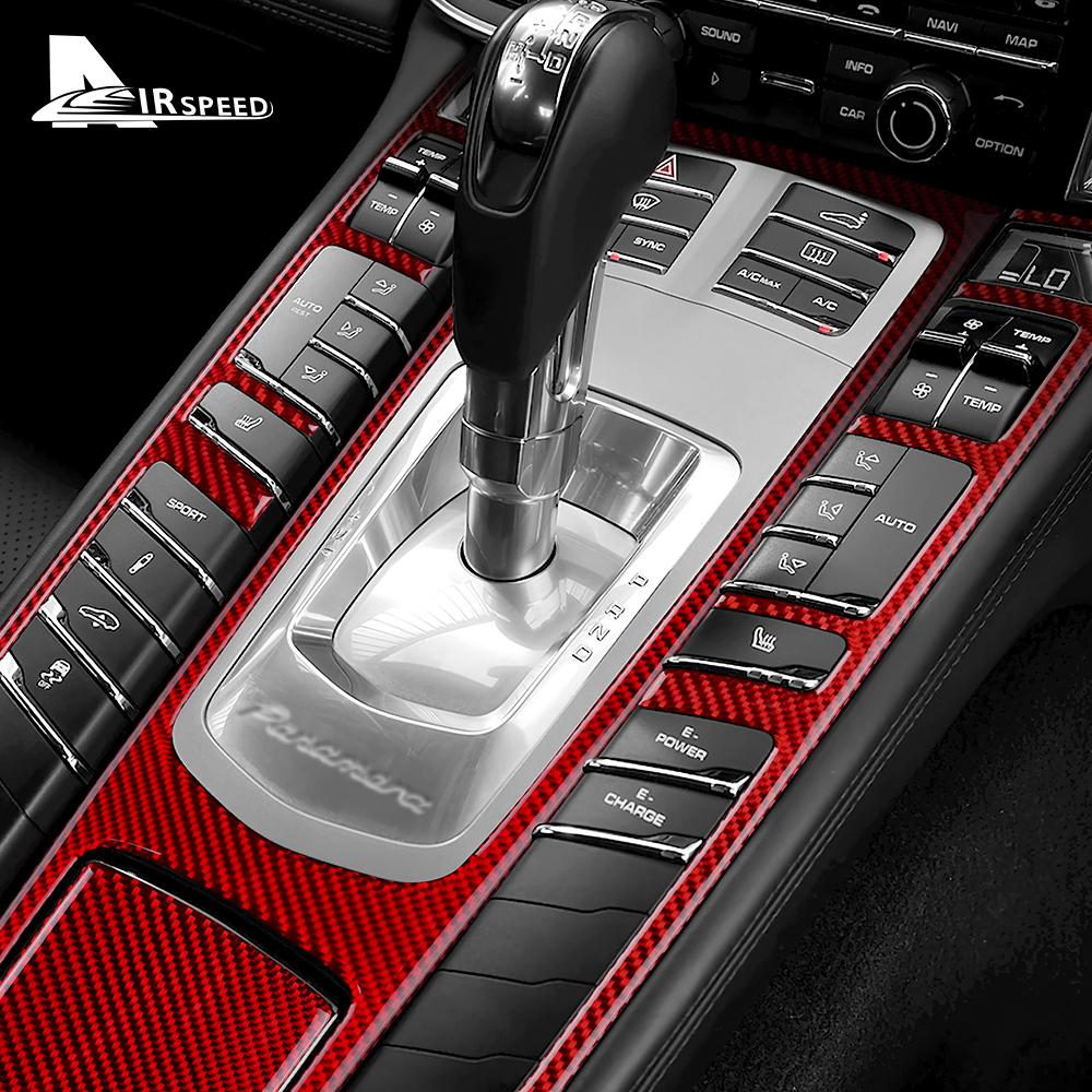 Real Carbon Fiber Sticker For Porsche Panamera 2010 2011 2012 2013 2024 2015 2016 Car Central Control Gear Panel Interior Trim