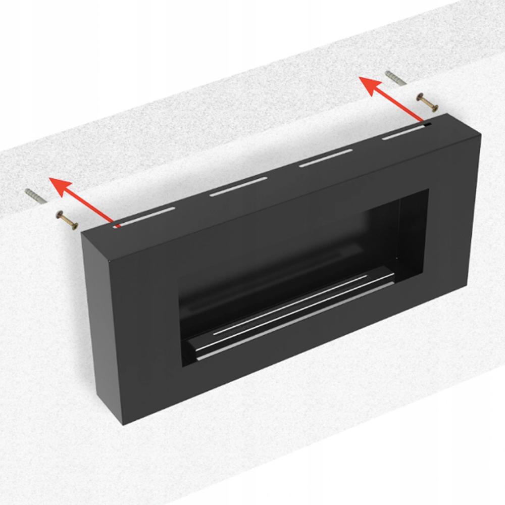 Wall Mounted Bioethanol Fireplace DELTA FLAT Black TÜV