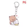 Cute Bubu Dudu Keychains Acrylic Cartoon Bear Keyring For Accessories Bag Pendant Key Chain Jewelry Fans Couple Love Gifts