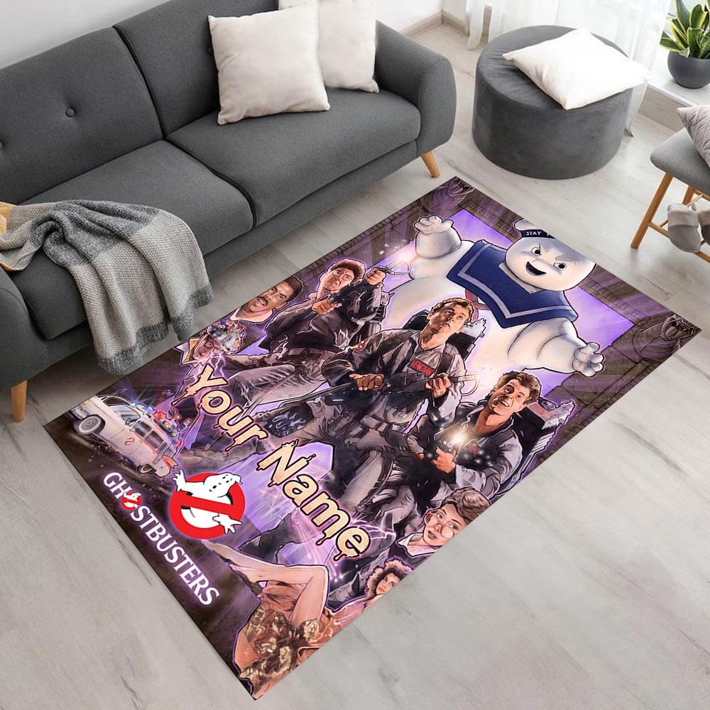 Ghostbusters Customize Your Name Floor Rug Office Rug Suitable for Outdoor Dining Room Playrooms Game Room Antislip Carpet Decorate Offices
