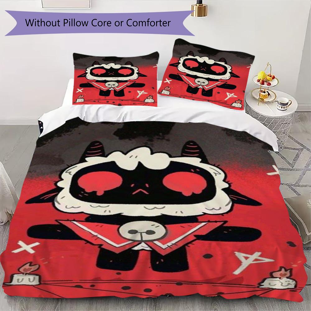 Cute Crying Lamb Pattern Bedding,Quilt Set Quilt Cover Pillowcase Home Birthday Gift (1*duvet cover+2*pillowcase,without core)ZSJT0917277