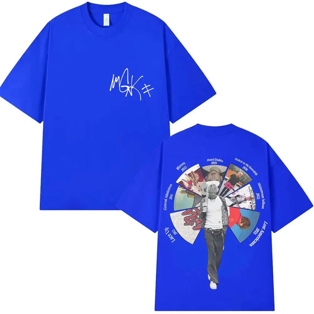 Custom Rapper MGK Lost Americana Tour Album 2025 Cover T Shirts Unisex Unisex Machine Gun Kelly Tshirts Hip Hop Oversized 100 Cott