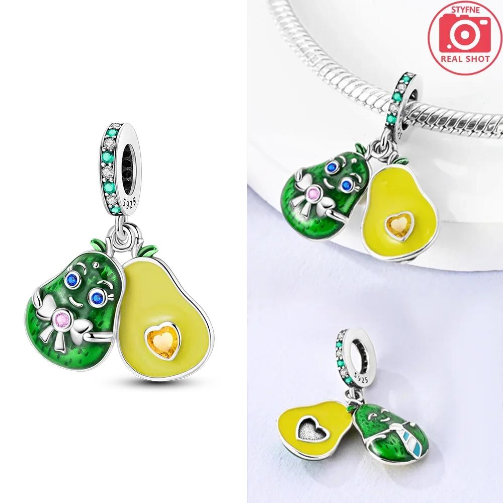 Copper Cherry Strawberry Avocado Fruit Original Charms Beads Fit Charms Pendant For Woman Jewelry Making Fine Gift