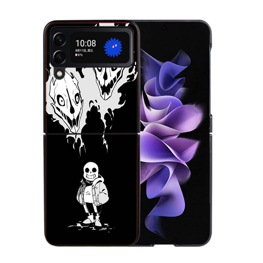 Чехол для телефона Undertale для Samsung Z Flip 7 6 5G Galaxy Z Flip4 Z Flip5 Z Flip3 Черный Жесткий ПК Корпус Защитная Крышка