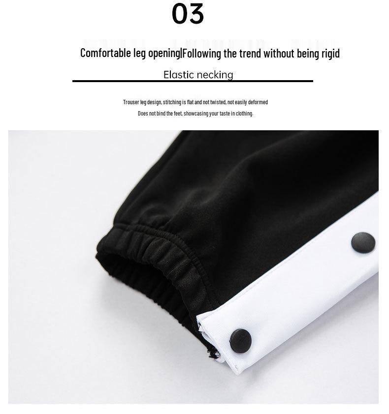 Мужские спортивные брюки-джоггеры на кнопках для межсезонья - Повседневная свободная посадка для весенних и осенних тренировок по баскетболу