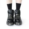 Мода 2024 Новый бренд Панк стиль Женская обувь На шнуровке Высота каблука 6 см Обувь на платформе Женские рок-ботинки Металлический декор Женские кроссовки