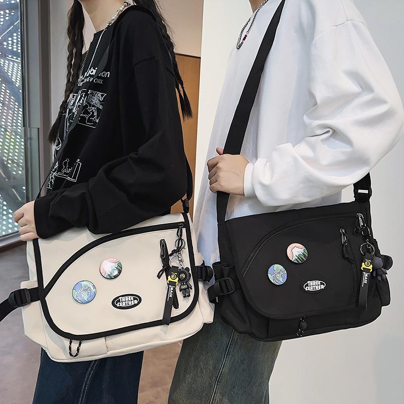 Canvas Bag Women's Large Capacity Postman Bag Women's Male Student One Shoulder Crossbody Bag