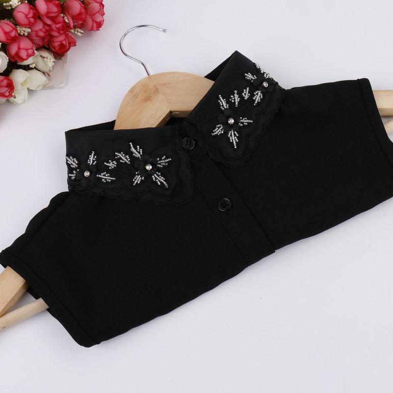 White Embroidery Fake Collar for Womens New Removable Fake Shirt Collar Classic Women Half Shirt Detachable Lace Collar