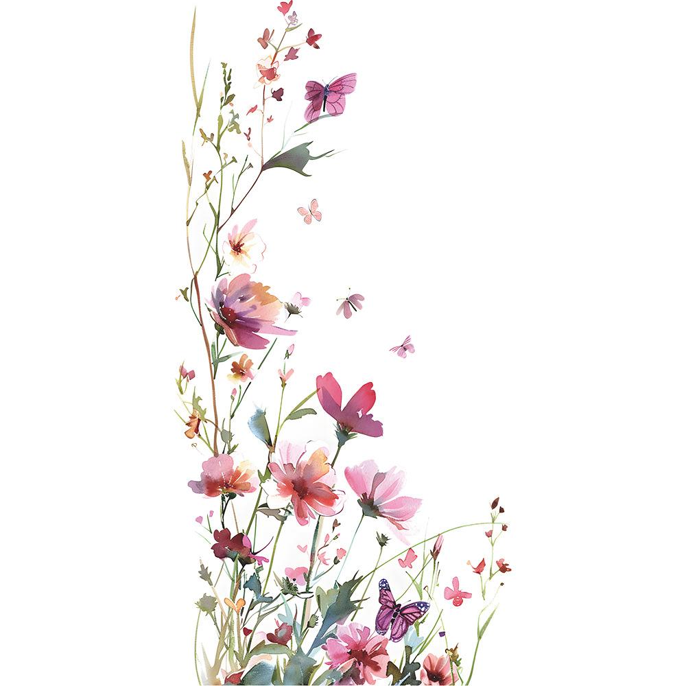 Нарисованные цветы листья спальня гостиная фон ландшафтный дизайн декоративные настенные наклейки