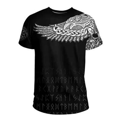 Футболка с 3D-цифровой печатью Vintage Warrior Fun Pattern с коротким рукавом Футболки мужские