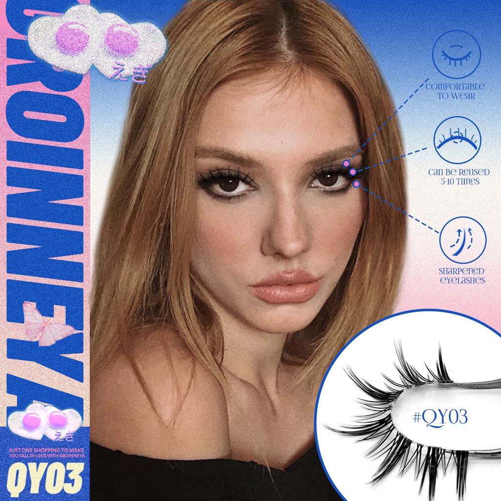 Xiaomi GROINNEYA Cat eye Lashes 5/6 pairs Clear Band Lashes Natural Look 6D Wispy Eyelashes False Lashes Eyelashs Extension
