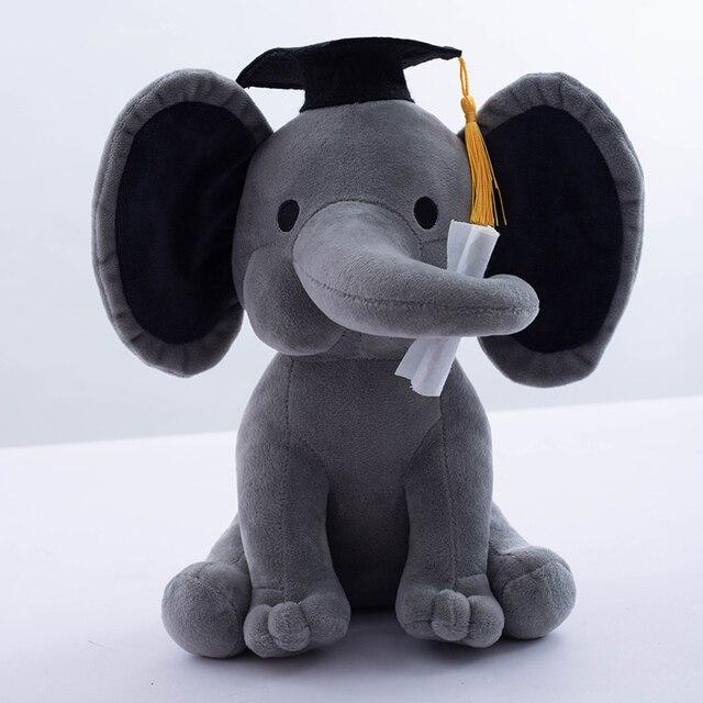 1pc 25cm Cute Elephant With Doctor Plush Dolls Stuffed Graduation Baby Elephant Soft Toy For Kids Girls Children Birthday Gifts