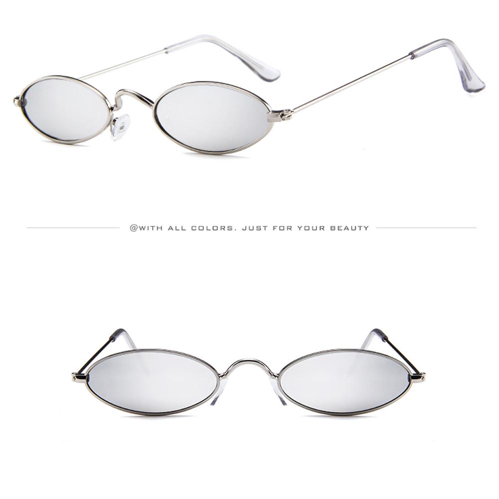 Модные мужские женские ретро маленькие овальные солнцезащитные очки в металлической оправе с оттенками очков