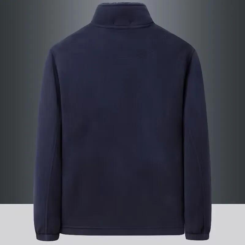 Осень и Зима Мужской Уличный Плюс Бархатный Толстый Свитер Мужская Теплая Одежда Куртка Свободного Большого Размера Флисовая Повседневная Куртка-Кардиган