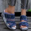 Women's Shoes Casual Fashion Vacation Daily Wear Summer Newspaper Buckle Cowboy Wedge Slippers Sandals