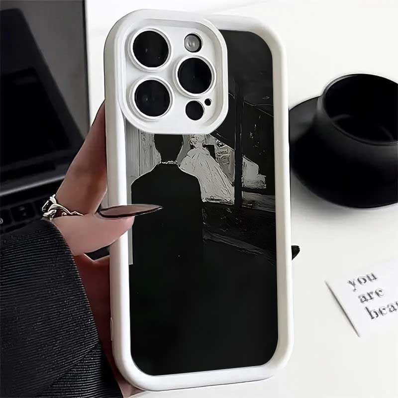 Силиконовый чехол для телефона с масляной краской для пары для iPhone 13 12 11 14 15 Pro Max XS X XR, чехол для iPhone 7 8 Plus SE, мягкий чехол