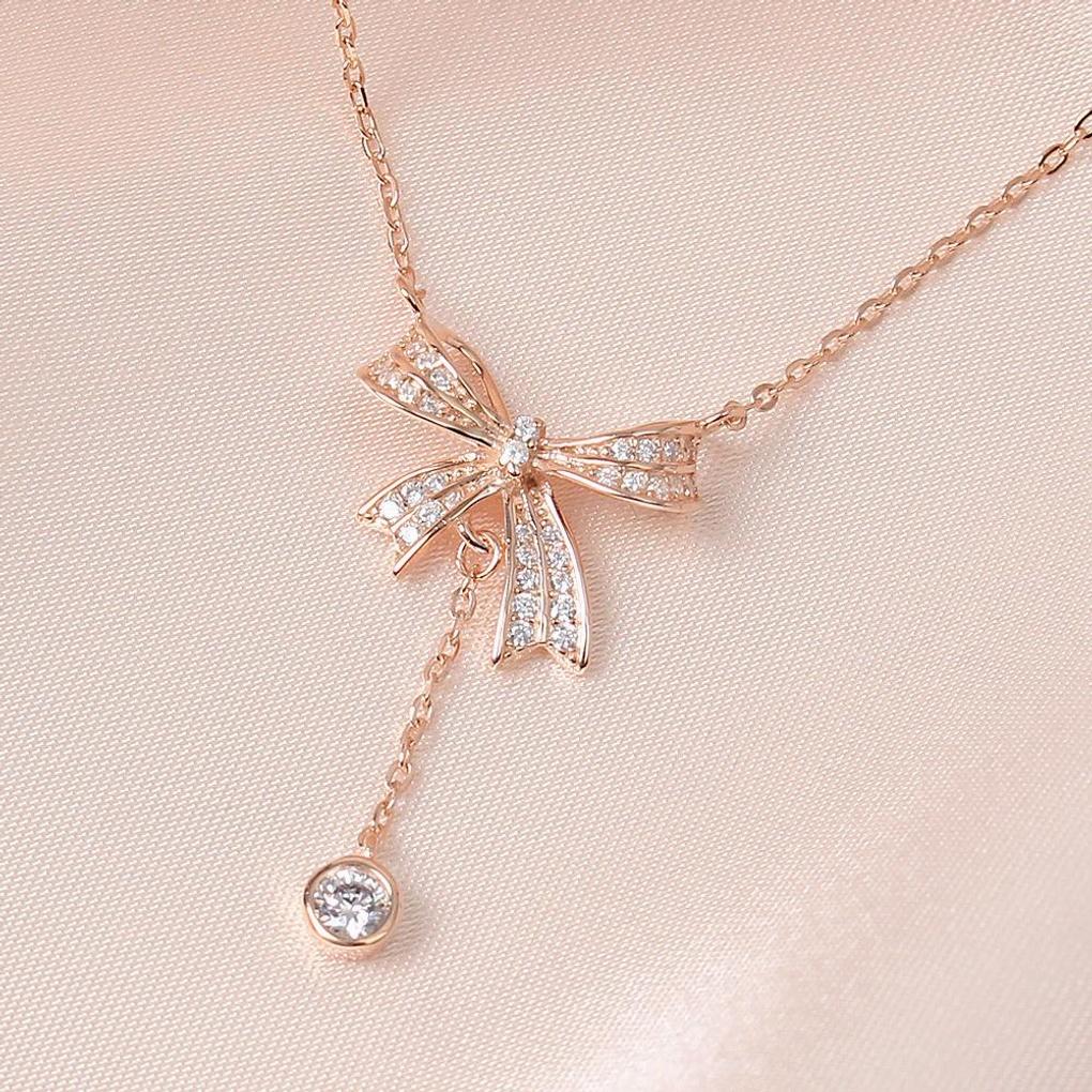 925 silver, gold-plated, volume ribbon cubic necklace