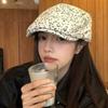 Rhinestone Leopard Print Beret Flat Painter Cap Fashion Leopard Newsboy Cap  Outdoor
