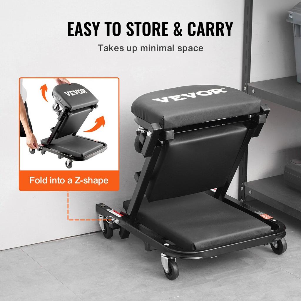40 in Foldable Z Garage Creeper Mechanic Creeper Stool 450 lbs Capacity