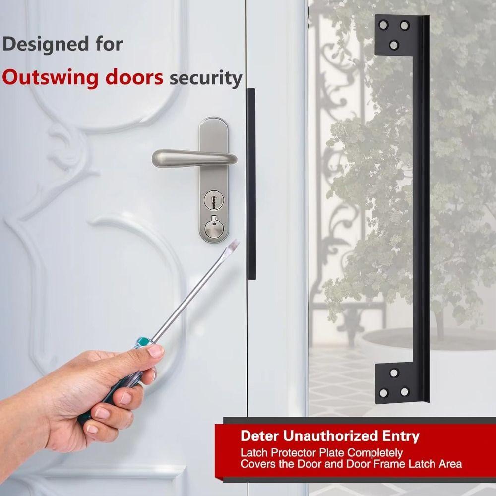 Universal L-Shaped Door Locks Shield Plate Reversible Stainless Steel Outswing Angle Cover Corrosion Resistant Rustproof