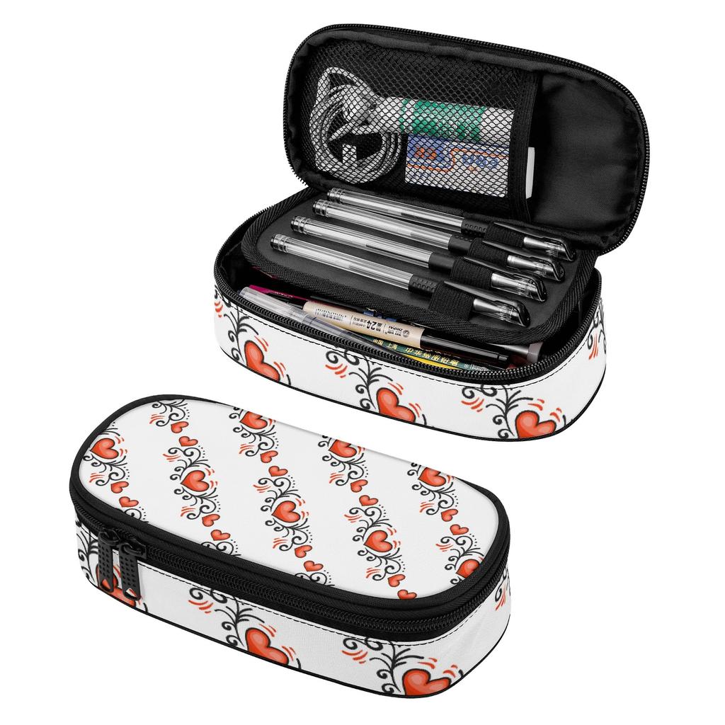 Pencil Bag Lightweight Durable 300D Polyester Easy Open Zipper with Mesh Pocket Removable Divider and Pen Slots for Boys Girls