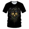 Summer Skull T-shirt Punk Rock Short Sleeve 3d Printed T-shirt Retro Gothic Men's Apparel Summer