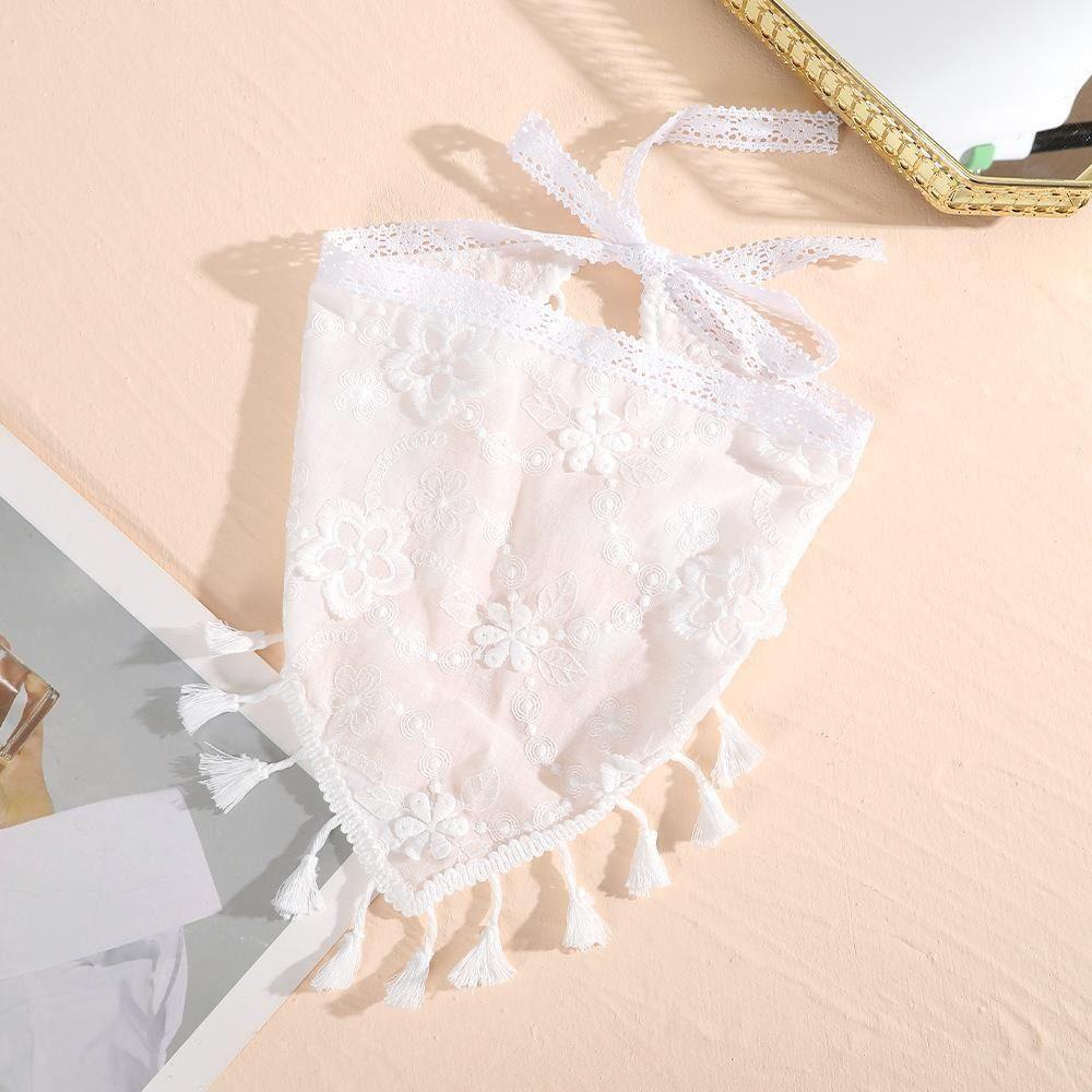 White Wrap Scarf Cloth Headband New Lace Triangle Hair Head