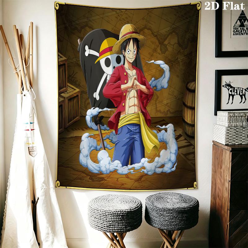 Тканевое панно с Манки Д. Луффи из One Piece Эстетичное настенное панно Печатный тканевый плед Декоративные панно для спальни гостиной Домашний декор
