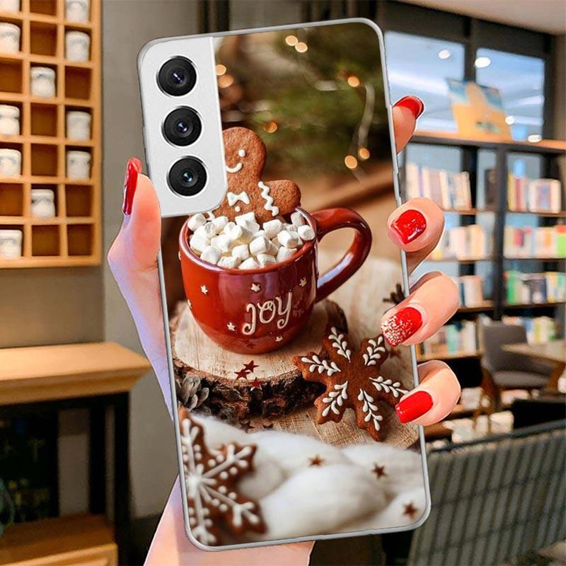 Зимний Кофе Рождественский Чехол Для Телефона Для Samsung Galaxy S26 S25 Edge S24 Ultra S23 S22 Plus S21 S20 FE Мягкий Чехол-Оболочка Gal