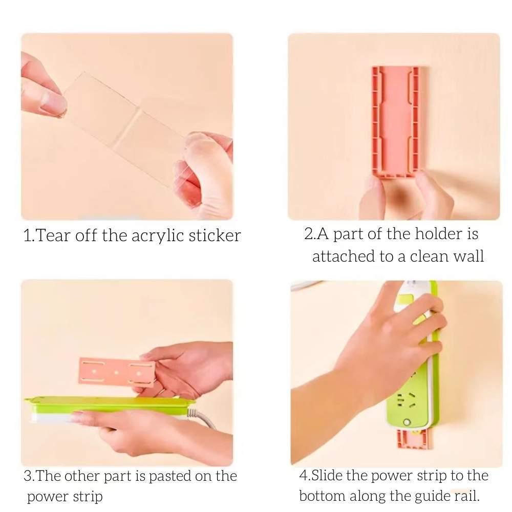 Держатели для розеток Органайзеры для розеток Мощный бесследный настенный самоклеящийся кабель Бесшовный держатель для удлинителя для домашнего офиса ZPG