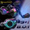SOUGAYILANG Рыболовная катушка, удобная ручка, 9 + 1BB, передаточное число 8,0:1, рыболовная катушка для приманки, левое/правое рыболовное колесо, рыболовное колесо