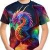 Children's Clothing T-Shirts for Boys Short Sleeve Child T-Shirt Stylish 3D Dragon Graphi Print Casual Girls Summer Clothes Tops